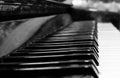 Keys of upright piano