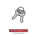 Keys vector icon in modern design style for web site and mobile app. Royalty Free Stock Photo