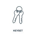 Keyset icon from cyber security collection. Simple line Keyset icon for templates, web design and infographics Royalty Free Stock Photo