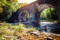 Keystone arches bridge Trail in Berkshires Massachusetts Royalty Free Stock Photo