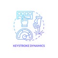 Keystroke dynamics blue gradient concept icon Royalty Free Stock Photo