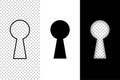 Keywhole icon vector illustration.key whole opportunity concept symbol. door lock shape logo. enter access silhouette. mystery Royalty Free Stock Photo