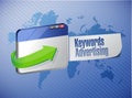 Keyword advertising browser sign illustration