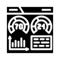 keyword difficulty seo glyph icon vector illustration