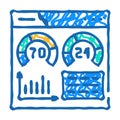 keyword difficulty seo icon doodle illustration
