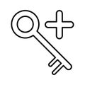 Keyword Generator icon. Line, outline design