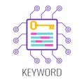 Keyword Icon Key. Engaging content. Flat vector illustration.