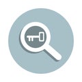 Keyword research badge icon. Simple glyph, flat vector of seo and development icons for ui and ux, website or mobile application Royalty Free Stock Photo