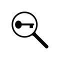 Keyword research flat icon, seo and development, magnifier sign Royalty Free Stock Photo