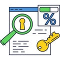 Keyword research icon seo key search vector