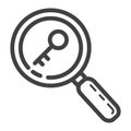 Keyword research line icon, seo and development Royalty Free Stock Photo