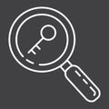 Keyword research line icon, seo and development Royalty Free Stock Photo
