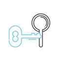 keyword research line icon, outline symbol, vector illustration, concept sign Royalty Free Stock Photo