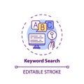 Keyword search concept icon