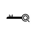 Black solid icon for Keyword Search, shibboleth and find Royalty Free Stock Photo