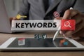 Keyword seo content Keywords Research COMMUNICATION research, on-page optimization, seo Royalty Free Stock Photo