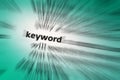 Keyword - a word used as an Index term to retrieve documents Royalty Free Stock Photo