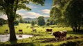 keywords hereford cows Royalty Free Stock Photo