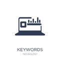 Keywords icon. Trendy flat vector Keywords icon on white background from Technology collection