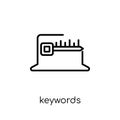 Keywords icon. Trendy modern flat linear vector Keywords icon on