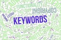 Keywords, conceptual word cloud for business, information technology or IT. Royalty Free Stock Photo
