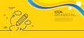 Keywords line icon. Pencil symbol. Minimal line yellow banner. Vector