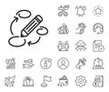 Keywords line icon. Pencil symbol. Salaryman, gender equality and alert bell. Vector