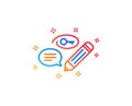 Keywords line icon. Pencil symbol. Vector