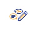 Keywords line icon. Pencil symbol. Vector