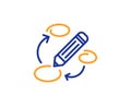 Keywords line icon. Pencil symbol. Vector