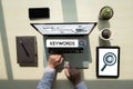 Keywords Research COMMUNICATION research, on-page optimization, Royalty Free Stock Photo