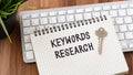 Keywords research with key Royalty Free Stock Photo