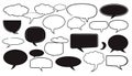 Black and white comic speech and thought bubbles collection Keywords: speech bubble, thought Royalty Free Stock Photo