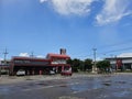 KFC restaurant with vivid blue sky in the background