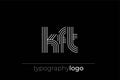 KFT modern geometric typography logo Royalty Free Stock Photo