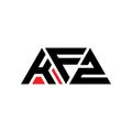 KFZ triangle letter logo design with triangle shape. KFZ triangle logo design monogram. KFZ triangle vector logo template with red Royalty Free Stock Photo