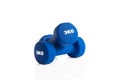 3kg blue dumbbells isolated on a white background