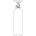 2 - 5 kg CO2 Gas cylinder, Reusable carbon dioxide compressed gas bottle for aquaristics, industry and medicine sketch drawing,