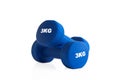 3kg pair of blue dumbbells