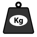 Kg weight icon, isolated on white, vector illustration