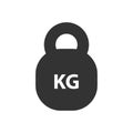 Kg weight mass black simple flat icon