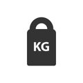 Kg weight mass black simple flat icon