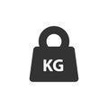 Kg weight mass black simple flat icon