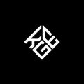 KGE letter logo design on black background. KGE creative initials letter logo concept. KGE letter design Royalty Free Stock Photo