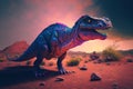 Khaan Colorful Dangerous Dinosaur in Lush Prehistoric Nature by Generative AI