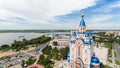 Khabarovsk Komsomolskaya square. the view from the top. filmed with a drone. the Russian far East.