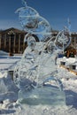 Khabarovsk, Russia - 01.31.2024: ice figure on the central square of Khabarovsk