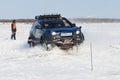 KHABAROVSK, RUSSIA - JANUARY 28, 2017: Isuzu Vehicross riding on