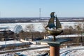 Khabarovsk, Russia november 22, 2018. Stella Khabarovsk for the entrance to the city. Far East, Russia.