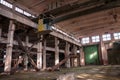 Interior view of an old abandoned building of industrial significance